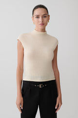 Sonny Short Sleeve Knit Top - Cream