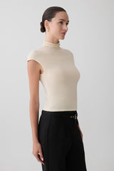 Sonny Short Sleeve Knit Top - Cream