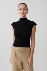 Sonny Short Sleeve Knit Top - Black