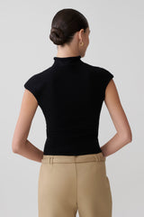 Sonny Short Sleeve Knit Top - Black